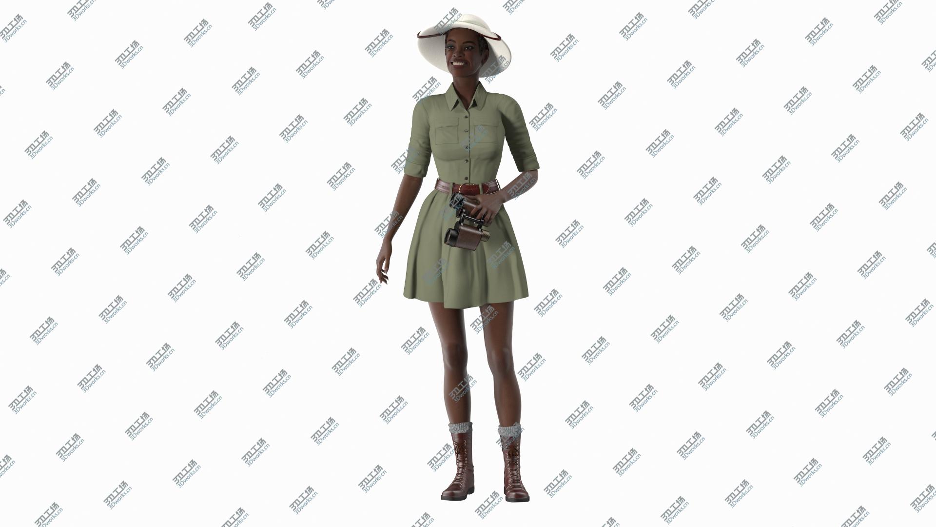 images/goods_img/202104093/Dark Skin Black Woman Explorer Standing Pose 3D model/2.jpg